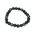 70020.1.Bracelet Onyx et Hématite Perles rondes 8 mm