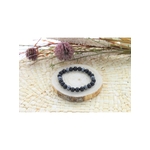 70020.Bracelet Onyx et Hématite Perles rondes 8 mm