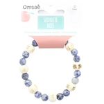 69995.Bracelet Sodalite Perles rondes 8 mm et Perles bois 1 cm