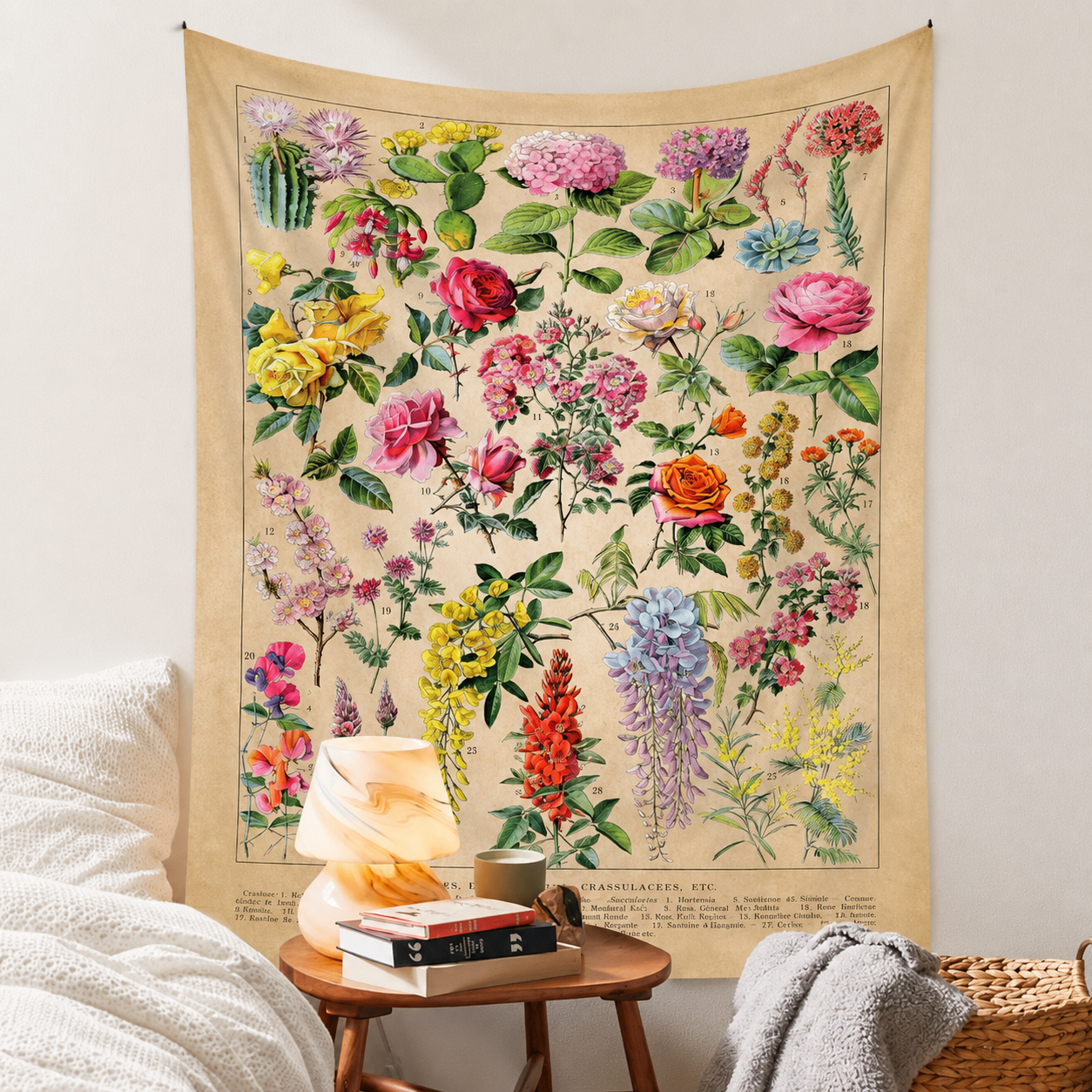 Bohemian Wall Tapestry | Vintage Summer Flowers