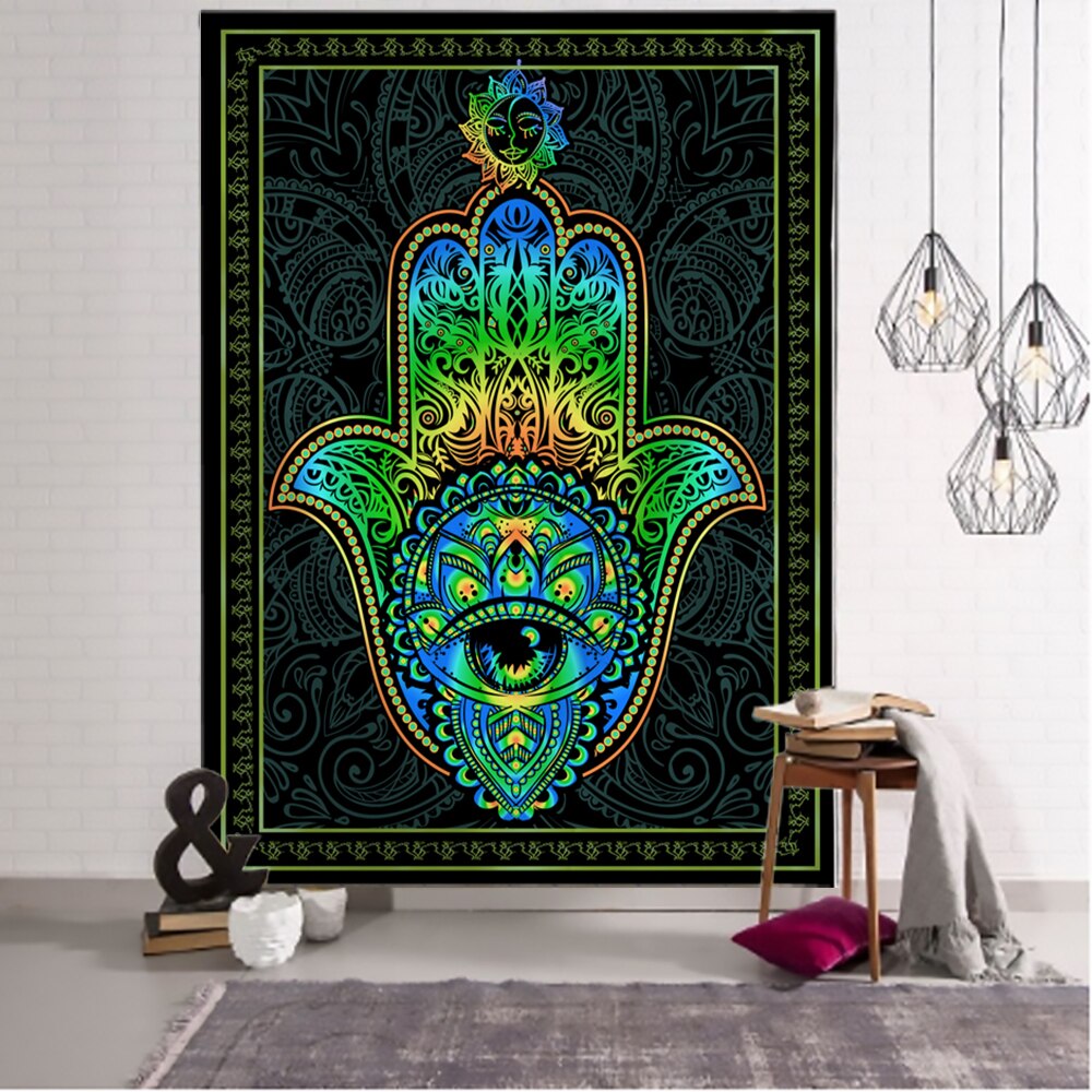 Wall Tapestry Spirituality | Green Mandala Fatma Hand