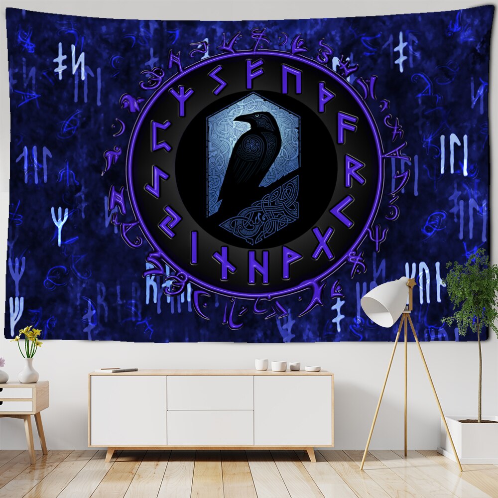 Wall Tapestry Spirituality | Viking Purple Raven