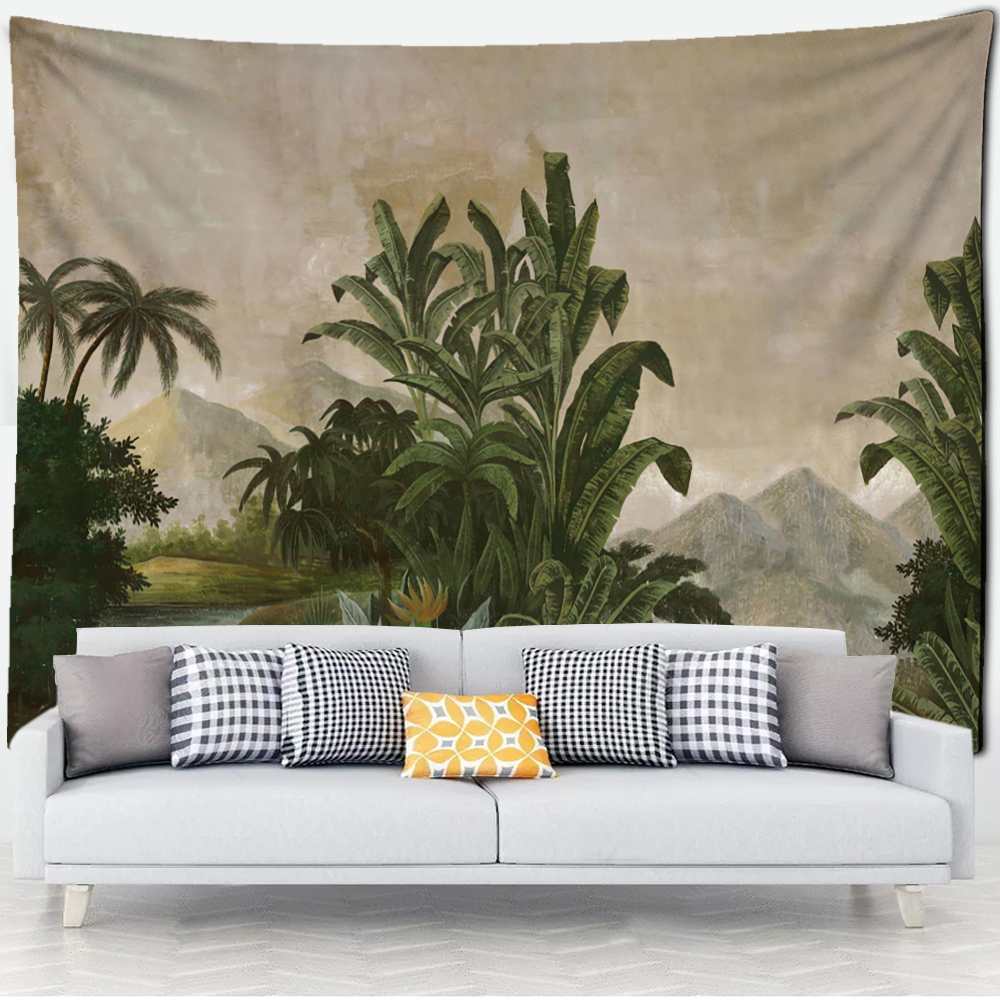 Wall Tapestry Nature | Wall Tapestry Nature | Retro Tropical Forest Indonesia