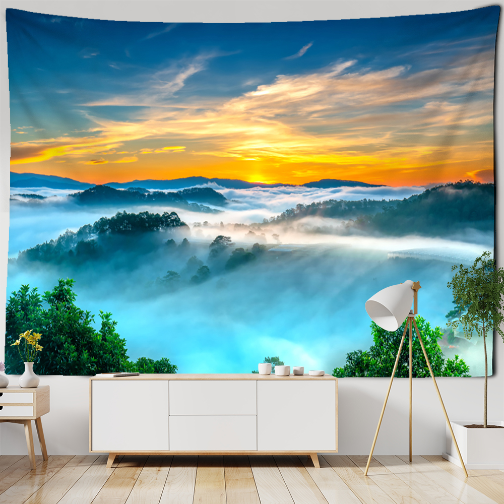 Landscape Wall Tapestry | Morning Mist in a National Park