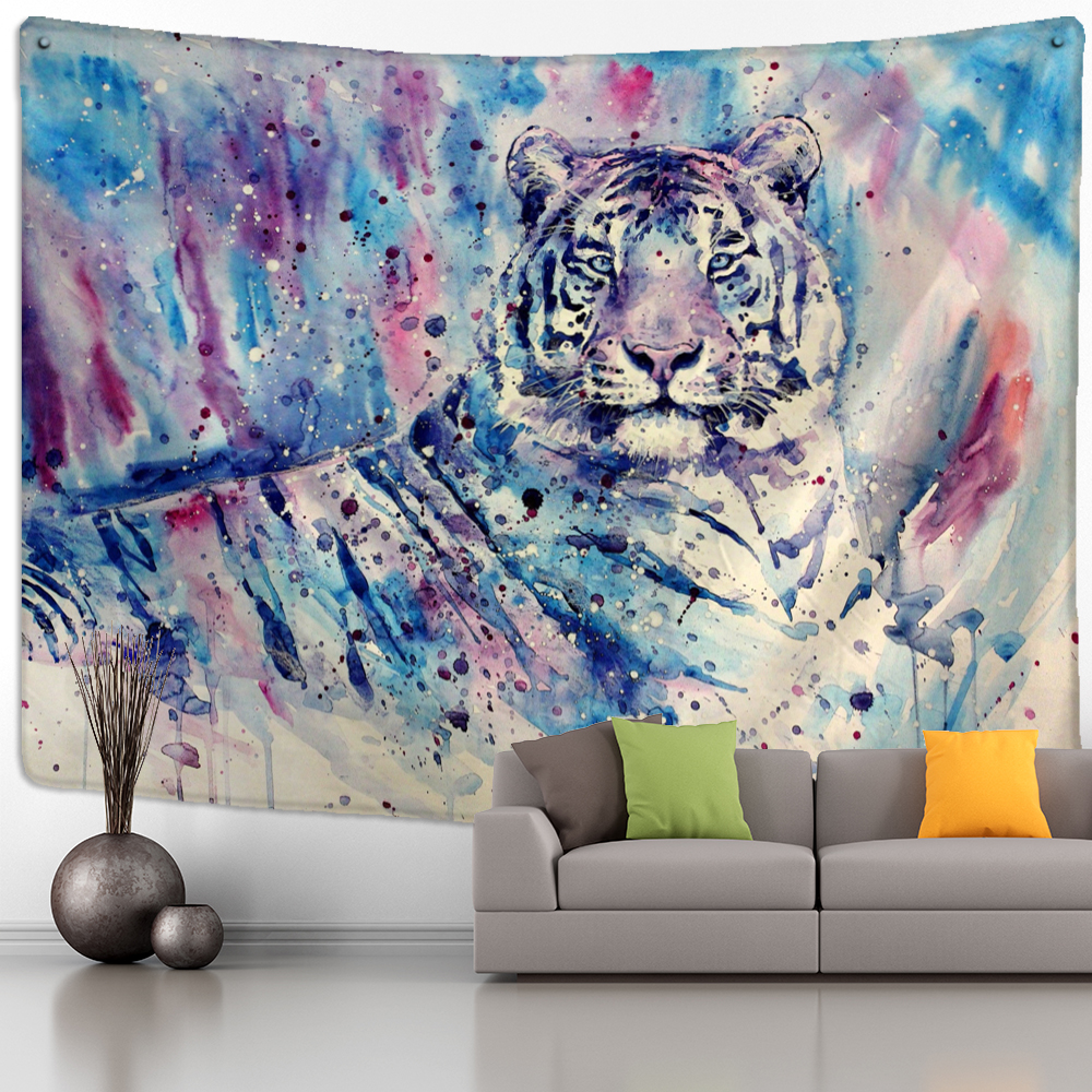 Wall Tapestry Animals | White Tiger Oil Painting