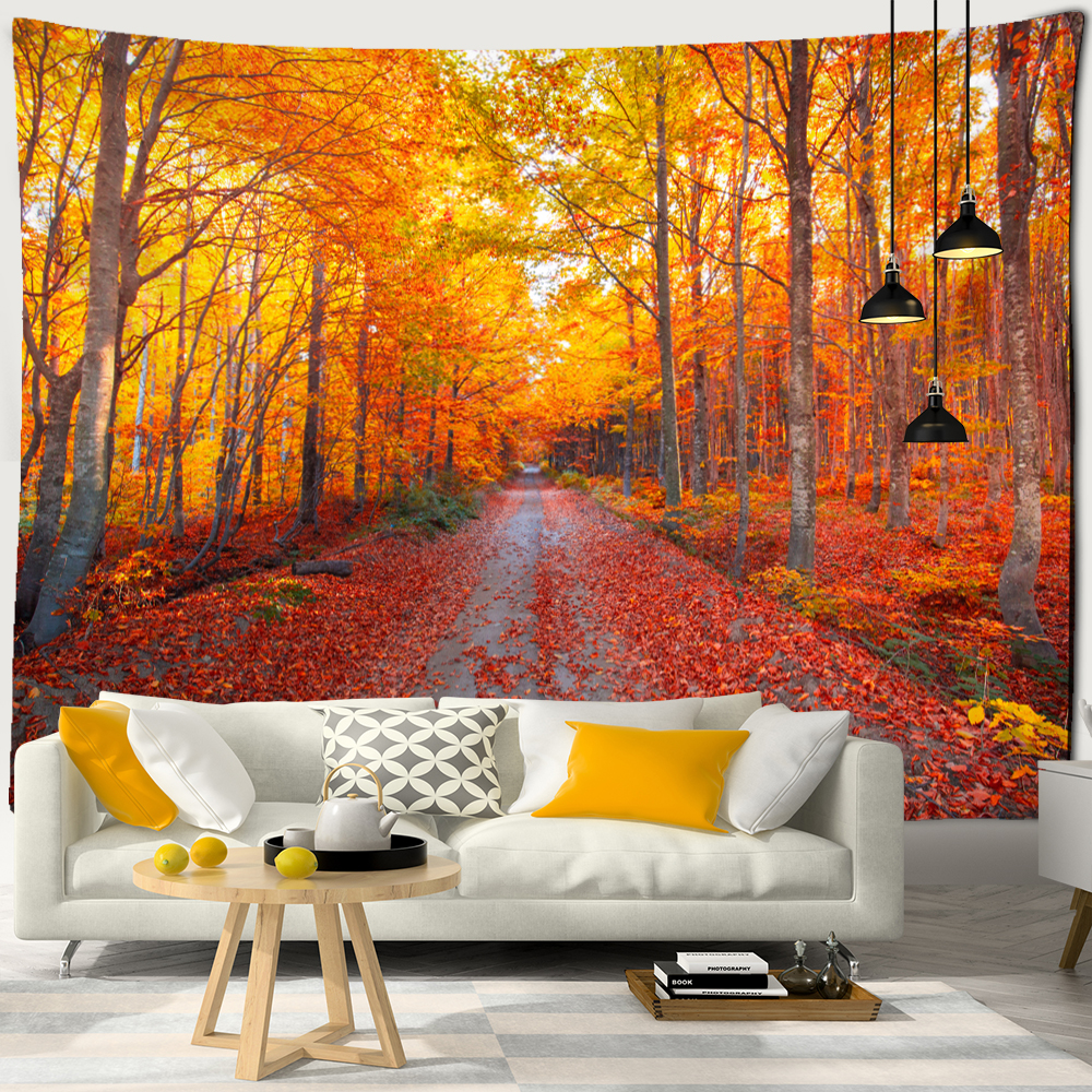 Wall Tapestry Nature | Forestry Road in Autumn