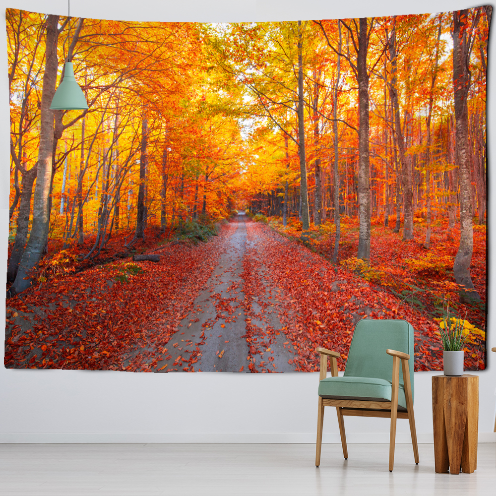 Wall Tapestry Nature | Forestry Road in Autumn