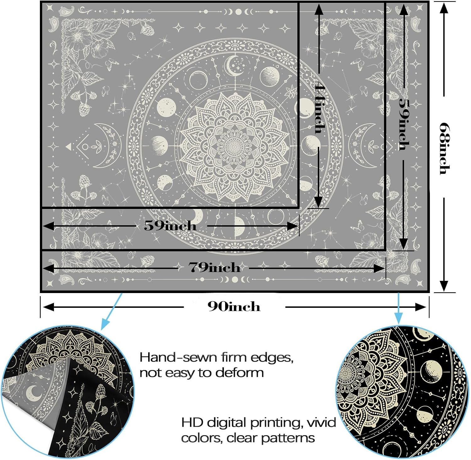 Wall Tapestry Spirituality | Astrological Mandala details