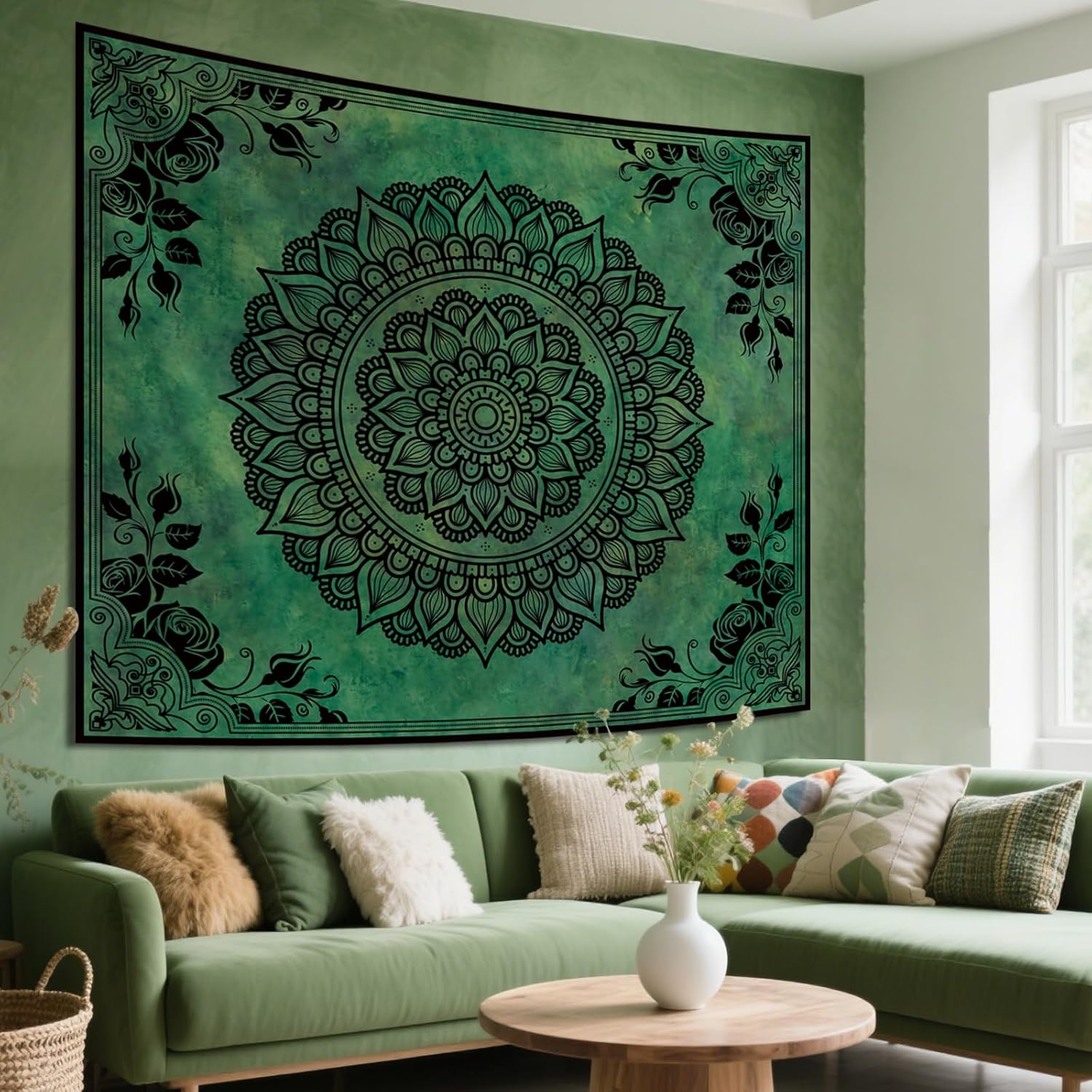 Mandala Wall Tapestry | Celtic Green