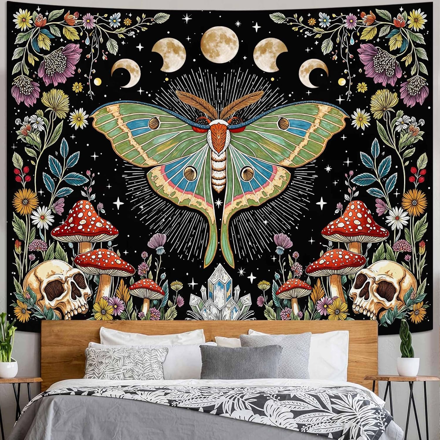 Bohemian Wall Tapestry | Butterfly Night Cycle