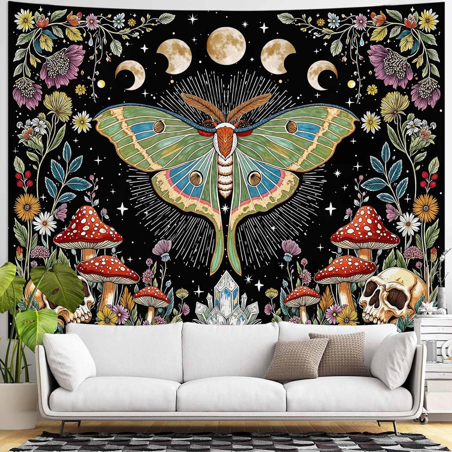 Bohemian Wall Tapestry | Butterfly Night Cycle
