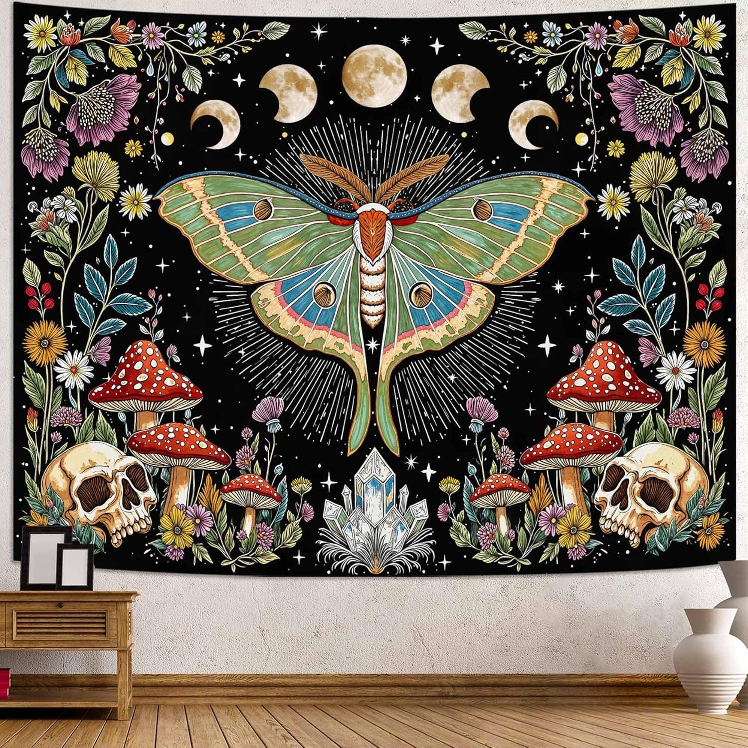 Bohemian Wall Tapestry | Butterfly Night Cycle