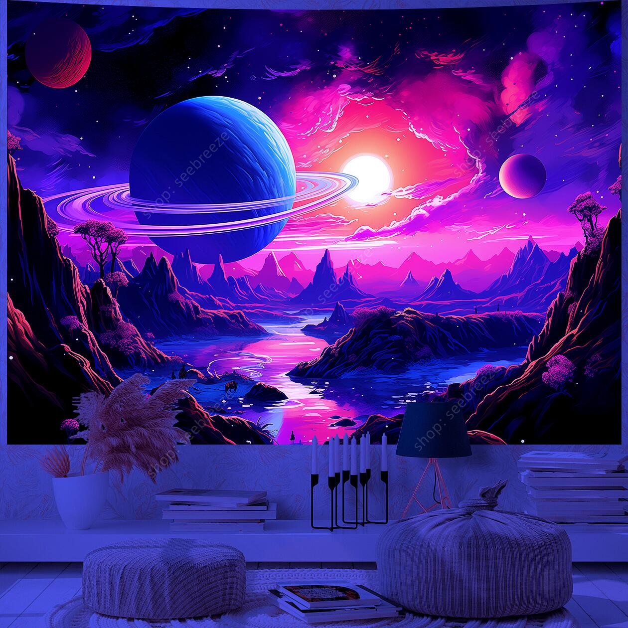 Psychedelic Wall Tapestry | Near Saturn