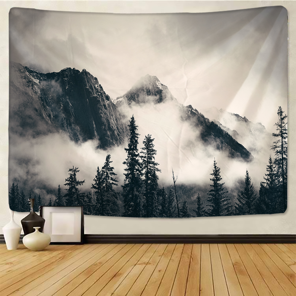 Nature Wall Tapestry | Black and White Canadian Rock