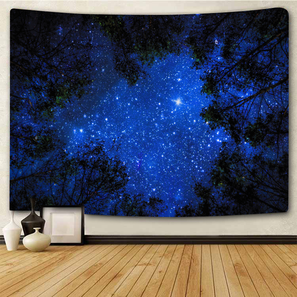 Nature Wall Tapestry | Starry Night Forest Low-Angle Shot