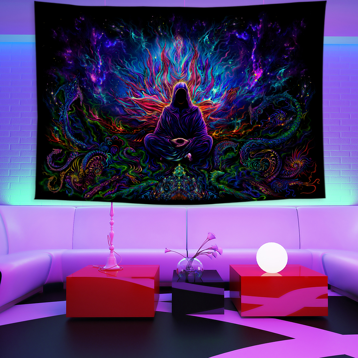 Psychedelic Wall Tapestry | Mysterious Asian Mage