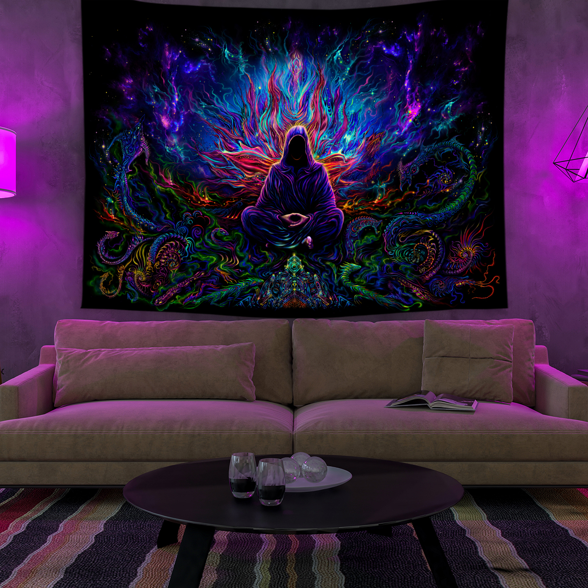 Psychedelic Wall Tapestry | Mysterious Asian Mage