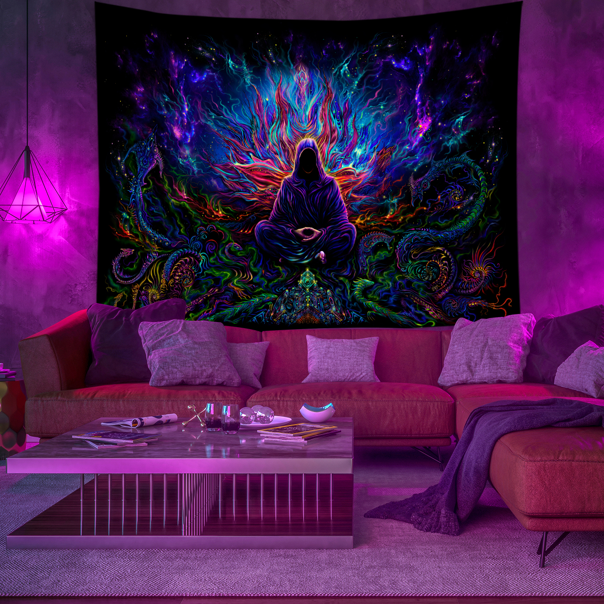 Psychedelic Wall Tapestry | Mysterious Asian Mage