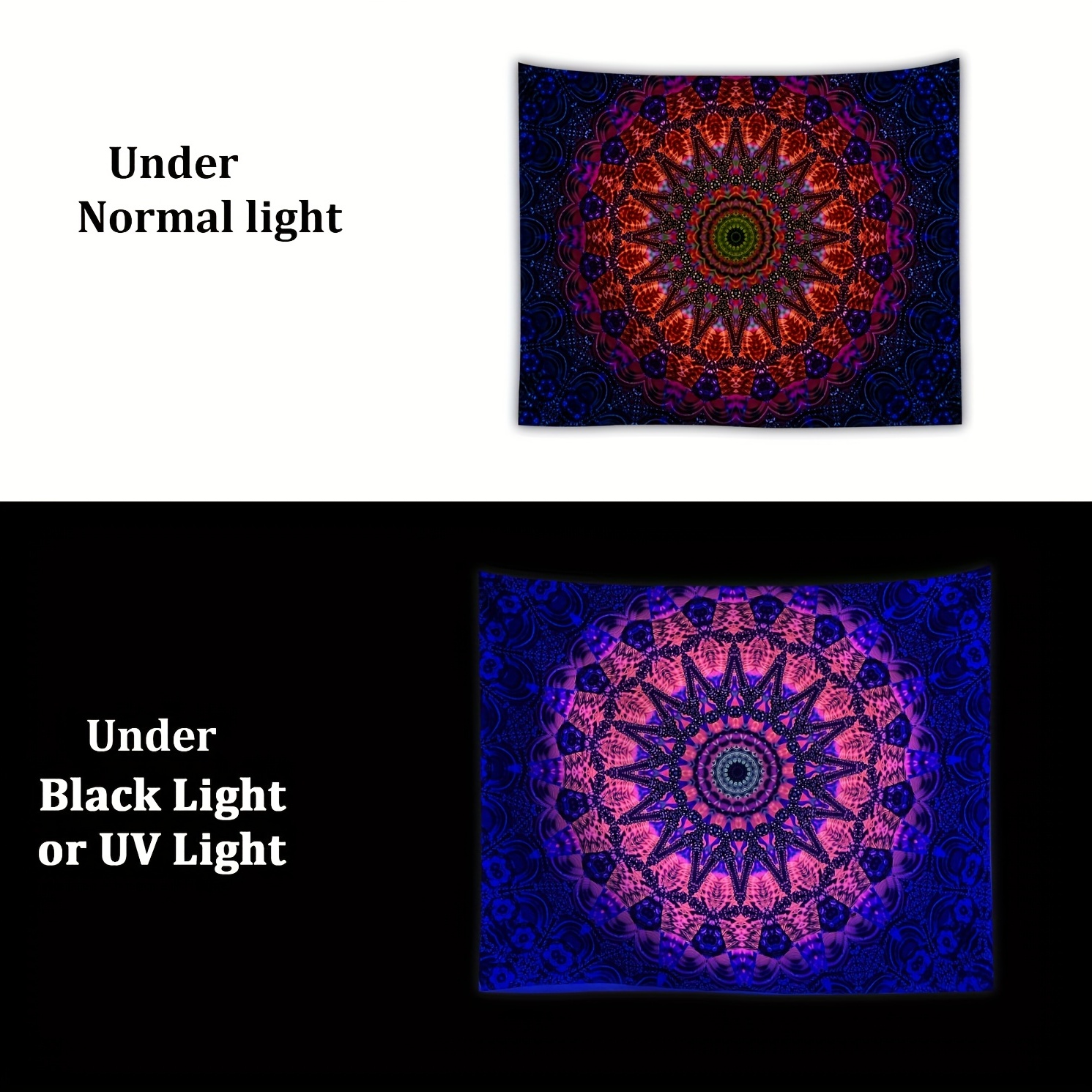 Psychedelic Wall Tapestry | Mandala Deep Purple and Red