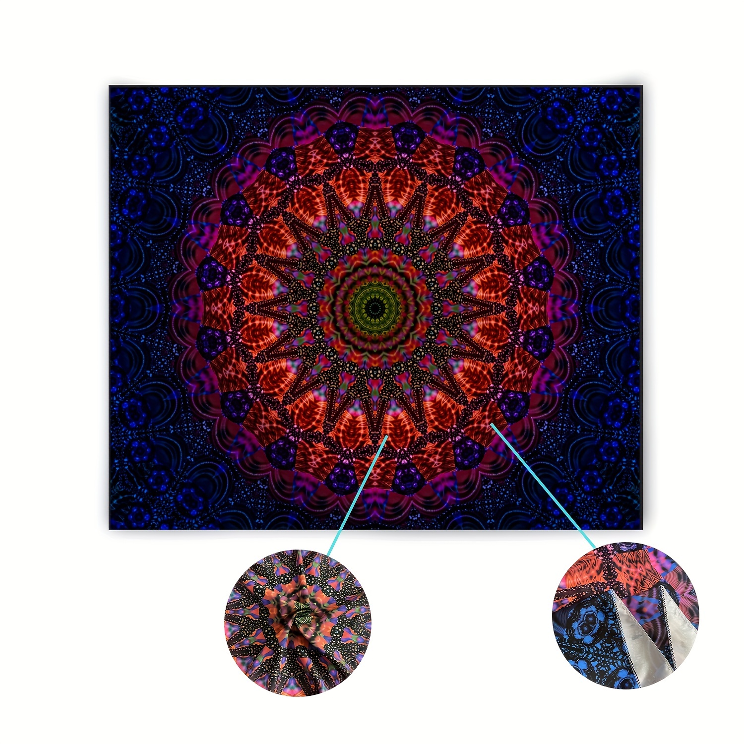 Psychedelic Wall Tapestry | Mandala Deep Purple and Red