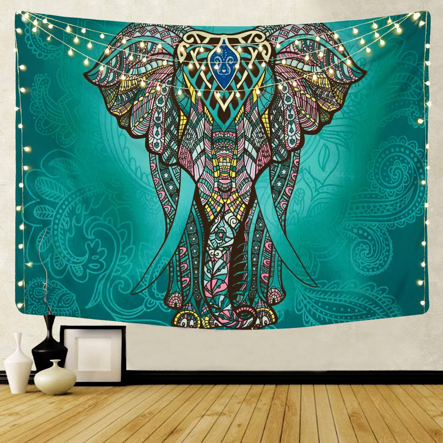 Animal Wall Tapestry | Emerald Indian Elephant
