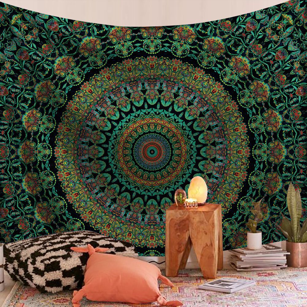 Mandala Wall Tapestry | Green Multi-Ethnic
