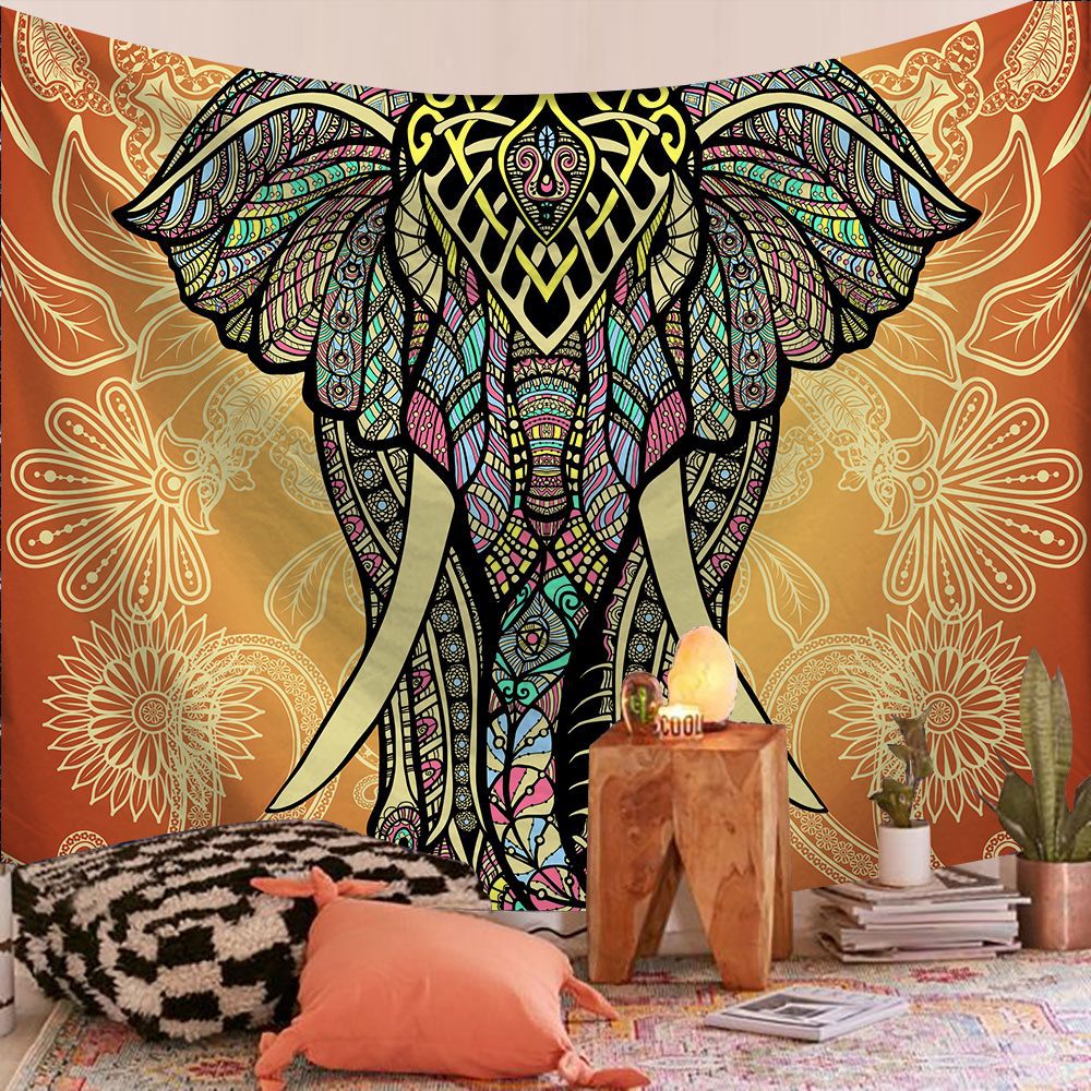 Animal Wall Tapestry | Golden Indian Elephant