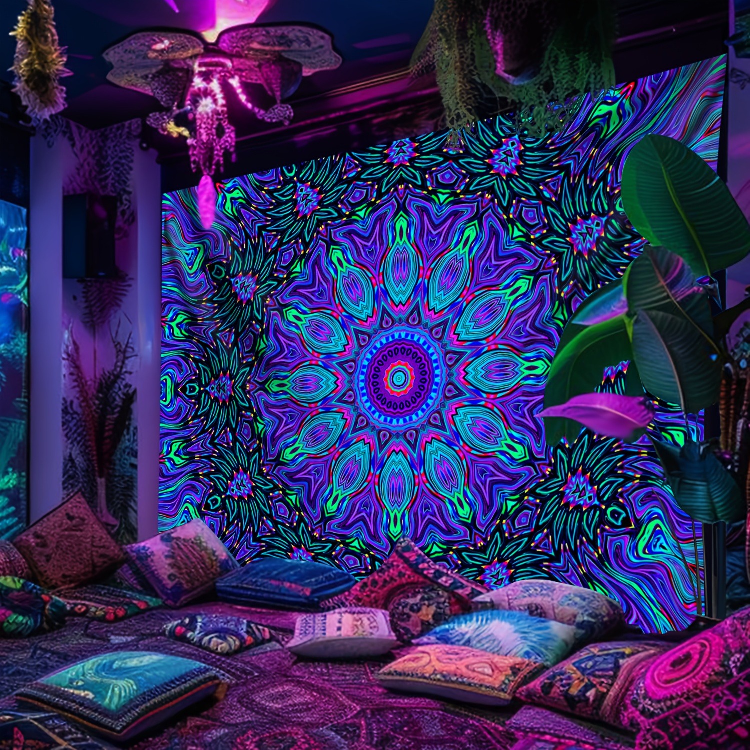 Psychedelic Wall Tapestry | Tropical Mandala
