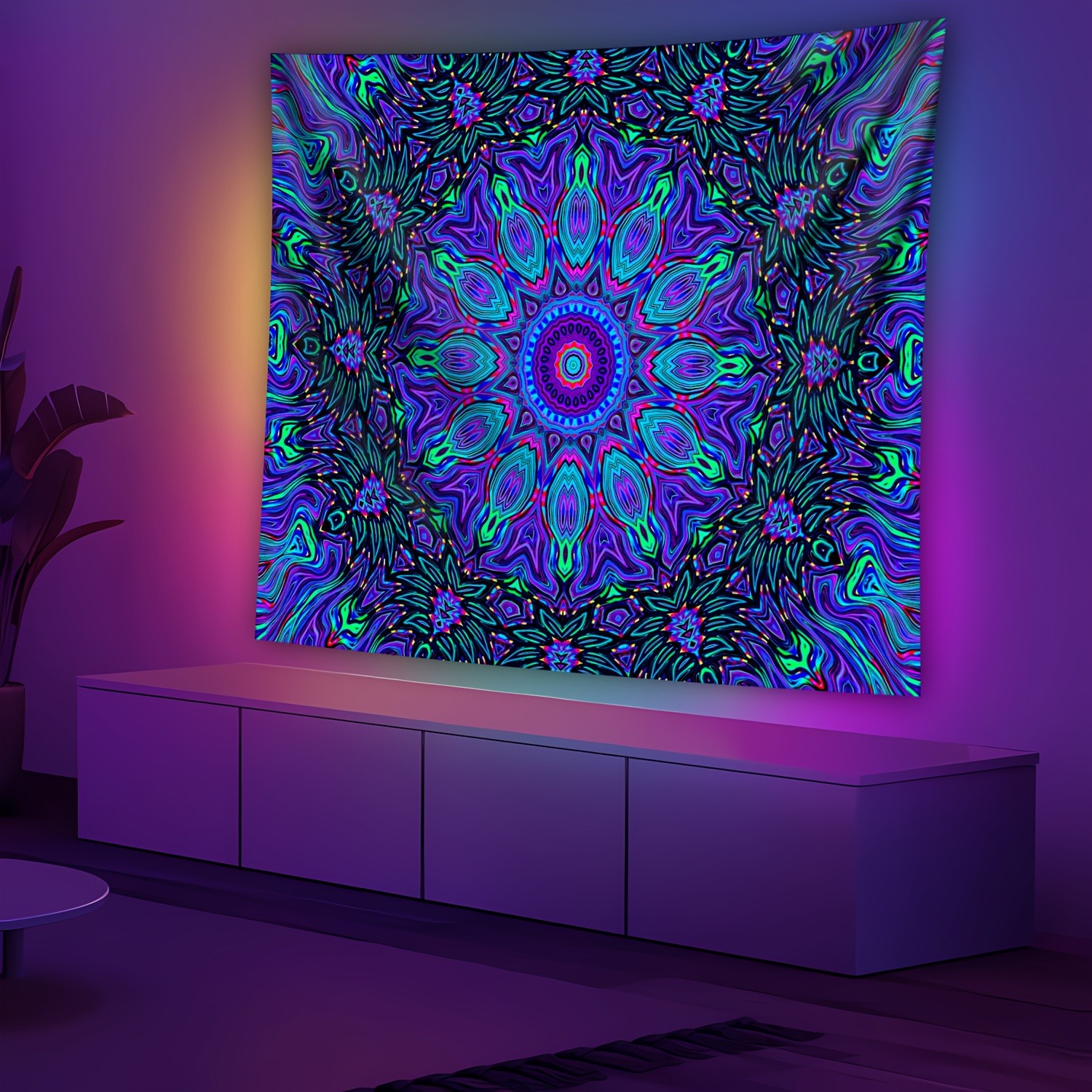 Psychedelic Wall Tapestry | Tropical Mandala