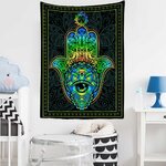 Wall Tapestry Spirituality | Green Mandala Fatma Hand