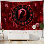 Wall Tapestry Spirituality | Viking Red Raven