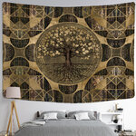 Wall Tapestry Bohemia | Golden Cosmic Tree