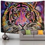 Wall Tapestry Animals | Multicolored Tiger Oil Painting