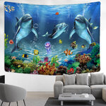 Wall Tapestry Animals | Dolphin Trio