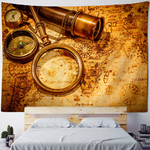 Vintage world map with tools