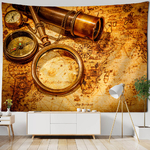 Vintage world map with tools