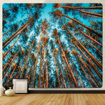 Nature Wall Tapestry | Pines Forest Low-Angle Shot