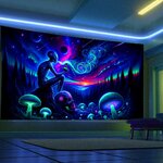 Psychedelic Wall Tapestry | Alien Chill in Forest