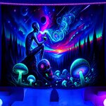 Psychedelic Wall Tapestry | Alien Chill in Forest