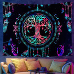 Psychedelic Wall Tapestry | Dreamcatcher Celestial Tree of Life