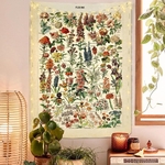 Bohemian Wall Tapestry | Vintage Illustrations of Flowers