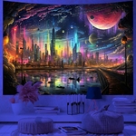 Psychedelic Wall Tapestry | Futuristic European city
