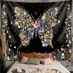 Bohemian Wall Tapestry | Flowering Night Butterfly