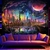 Psychedelic Wall Tapestry | Futuristic European city