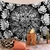 Mandala Wall Tapestry | Black and White Damask Nigella