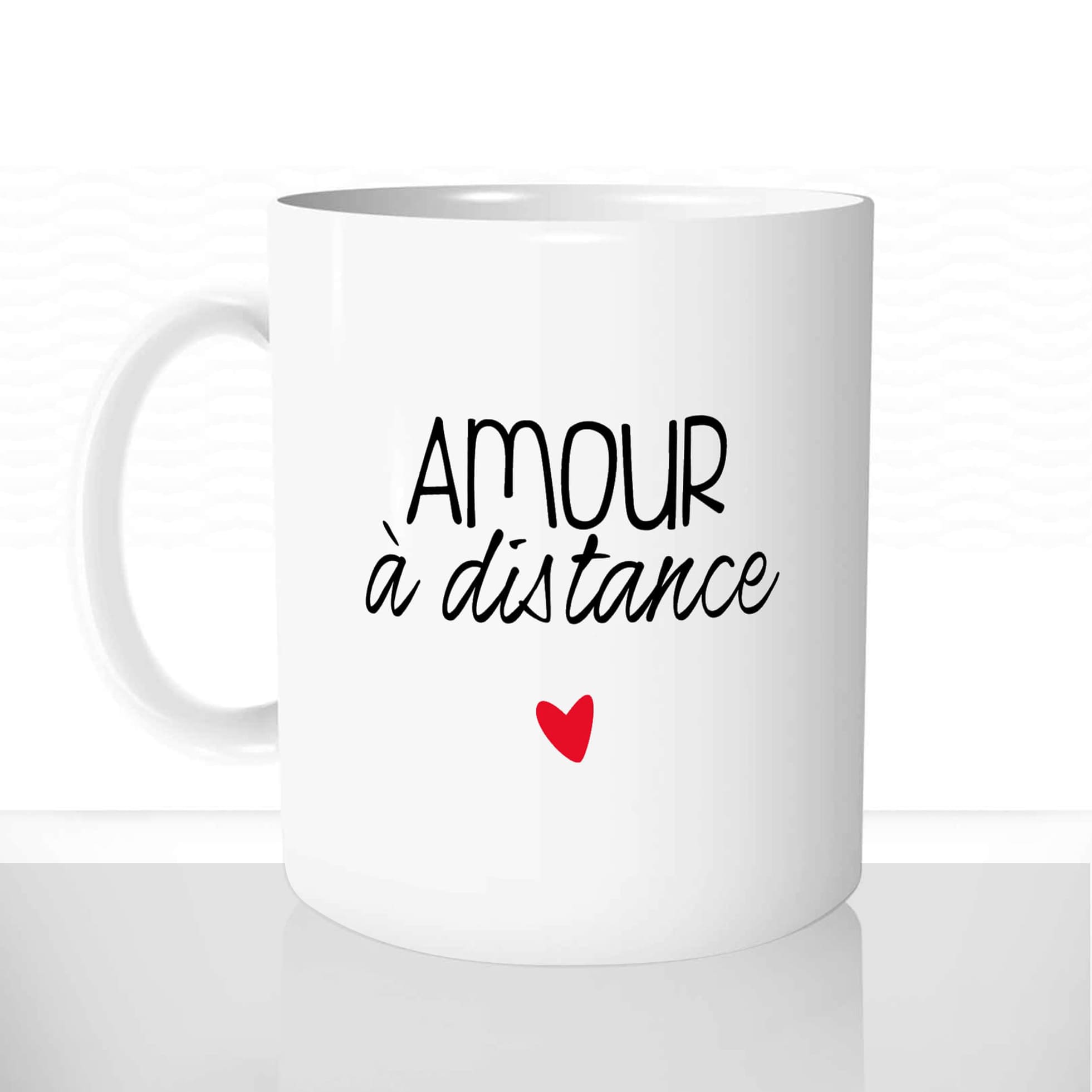 mug classique en céramique 11oz personnalisé personnalisable photo coeur unique amour à distance relation couple saint valentin offrir cadeau chou