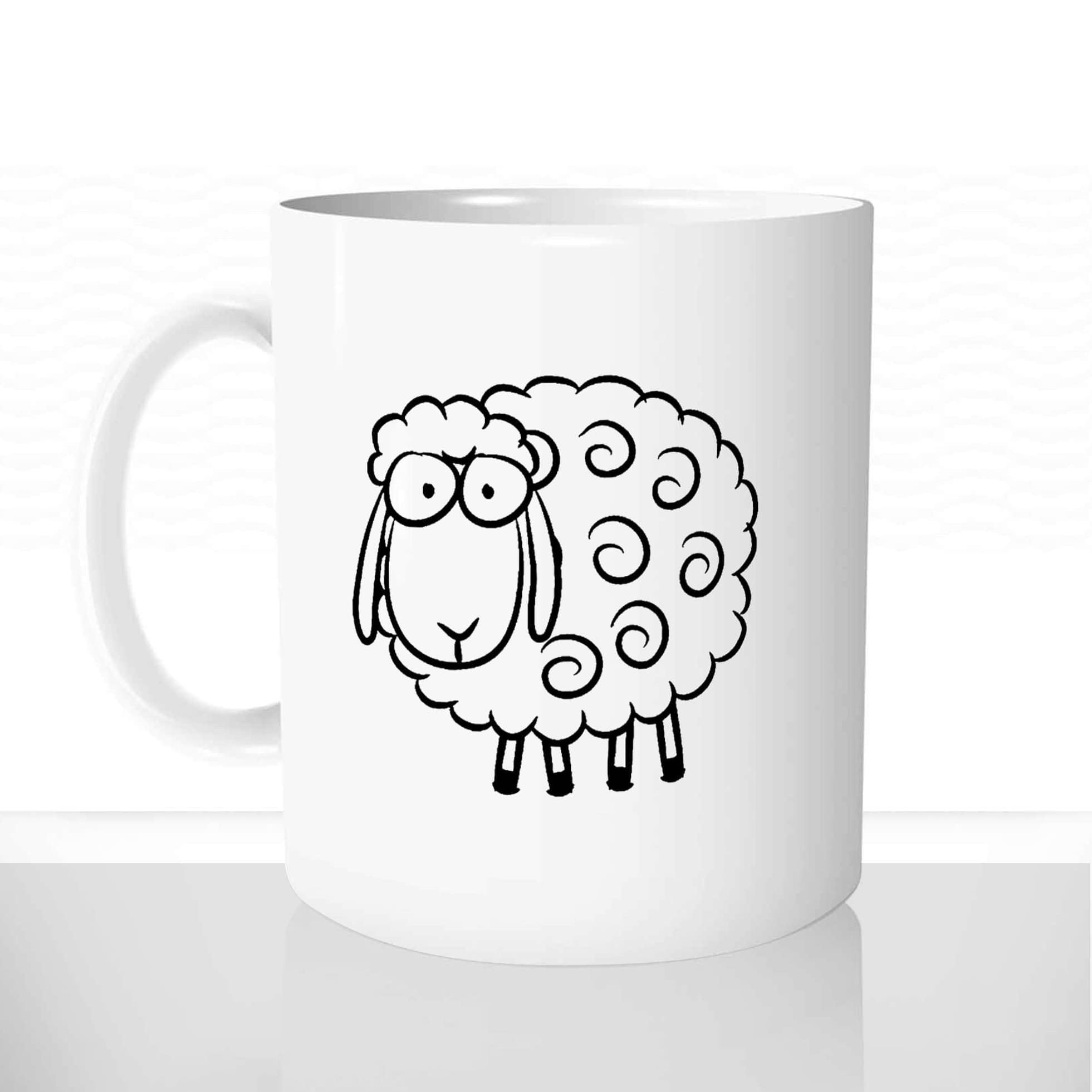 mug classique en céramique 11oz personnalisé personnalisable photo dessin mignon animal mouton offrir cadeau chou