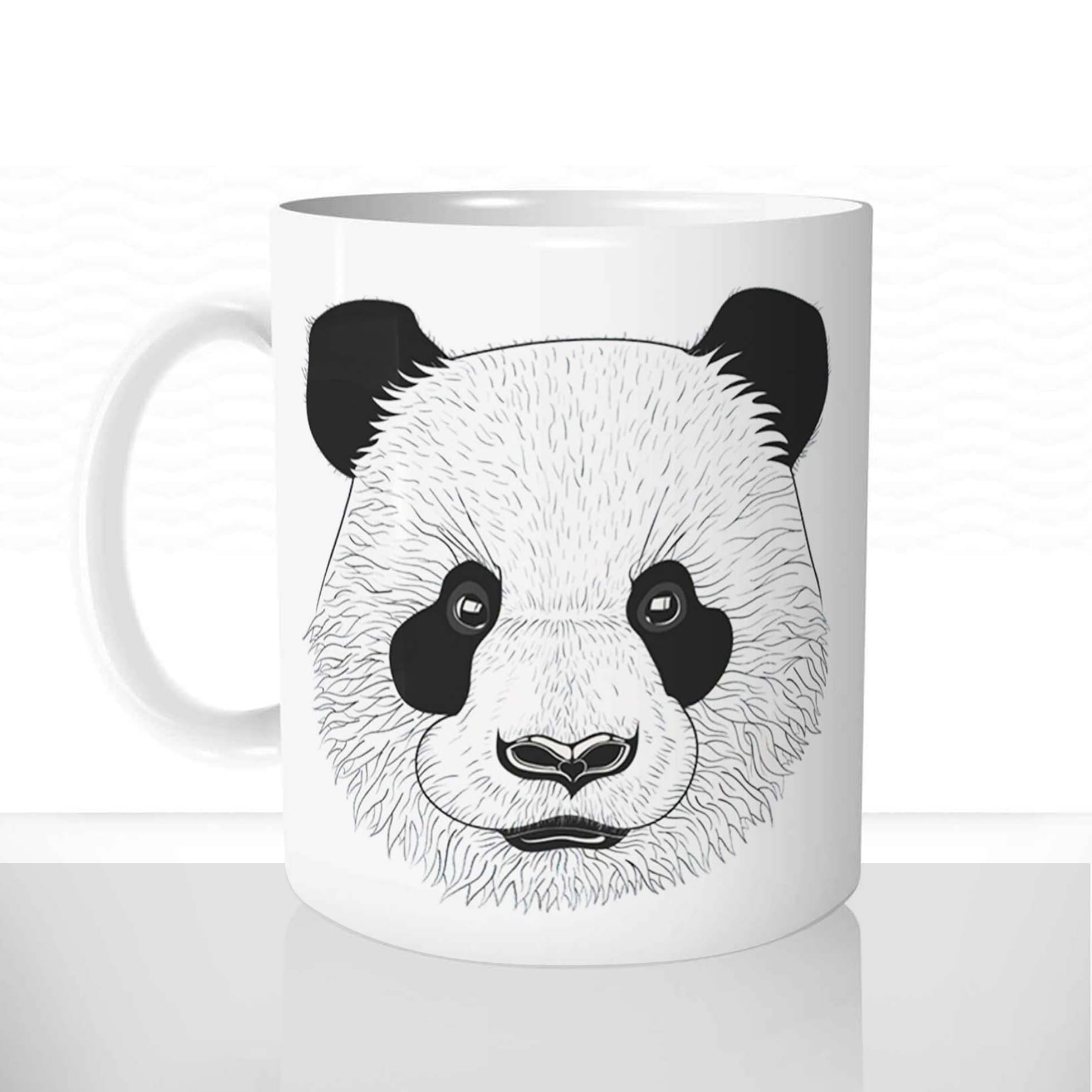 mug classique en céramique 11oz personnalisé personnalisable photo dessin mignon animal tete de panda cool offrir cadeau chou