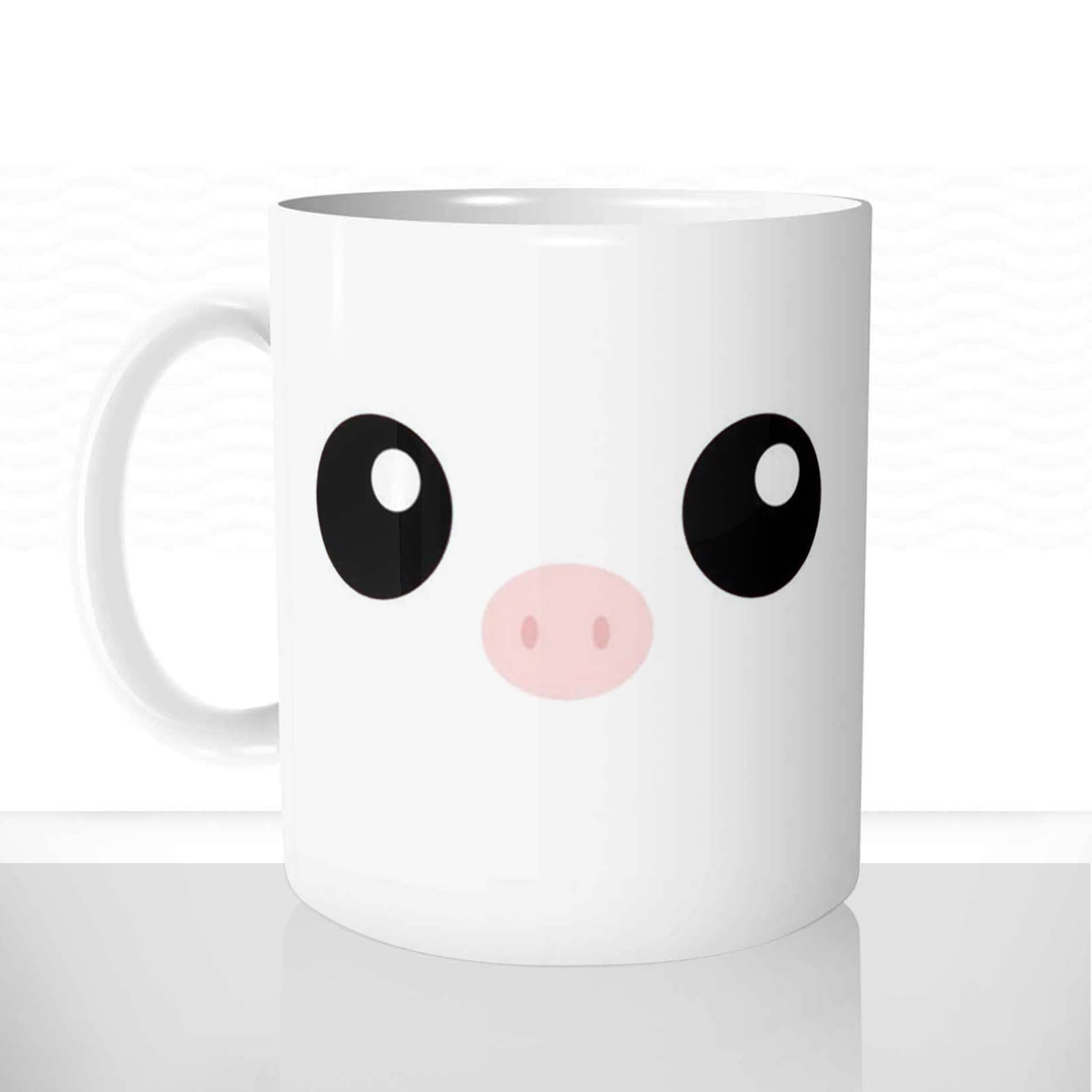 mug classique en céramique 11oz personnalisé personnalisable photo dessin mignon animal cochon nez de cochons groin ferme offrir cadeau stylé