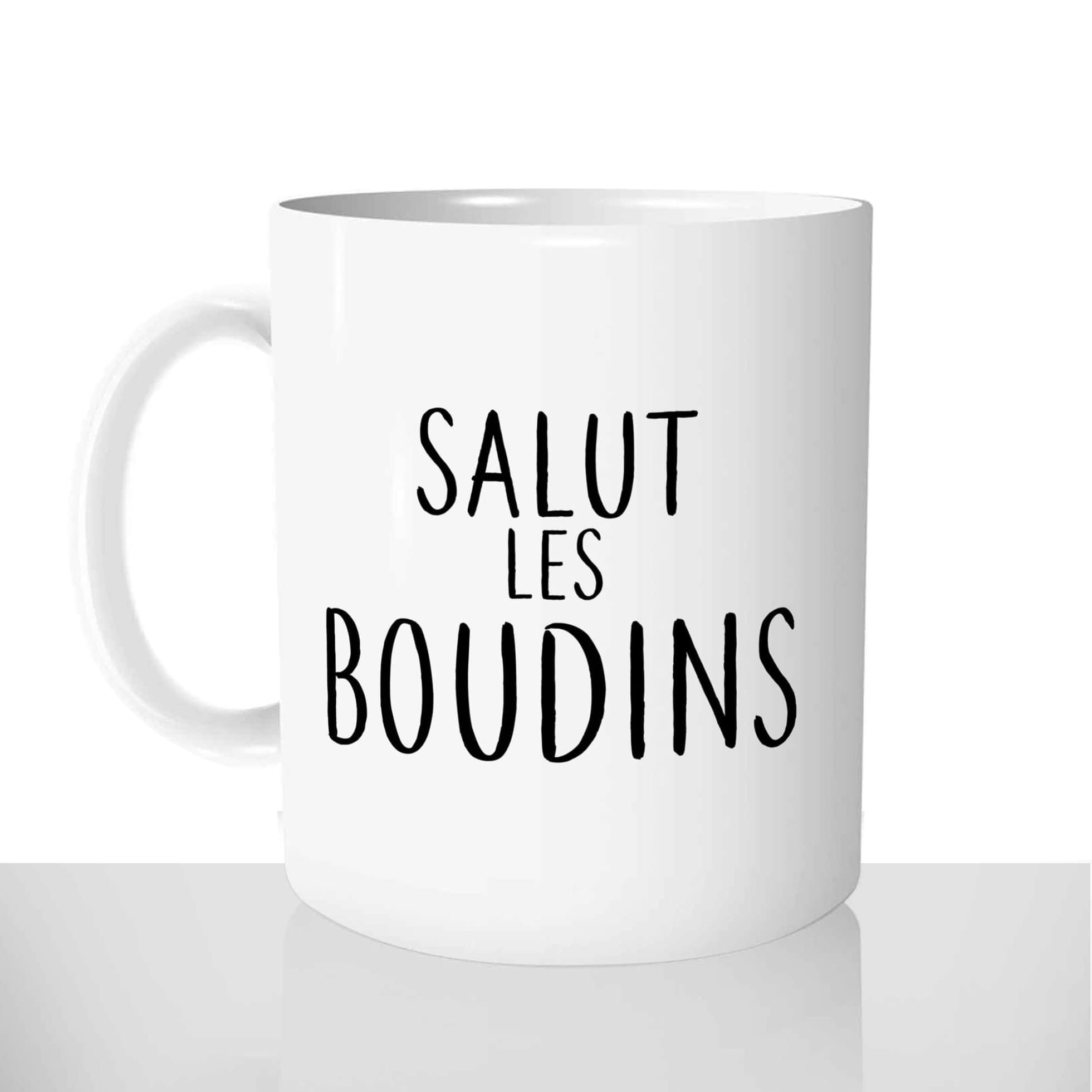 mug classique en céramique 11oz personnalisé personnalisable photo citation salut les boudins bonjour coucou offrir cadeau